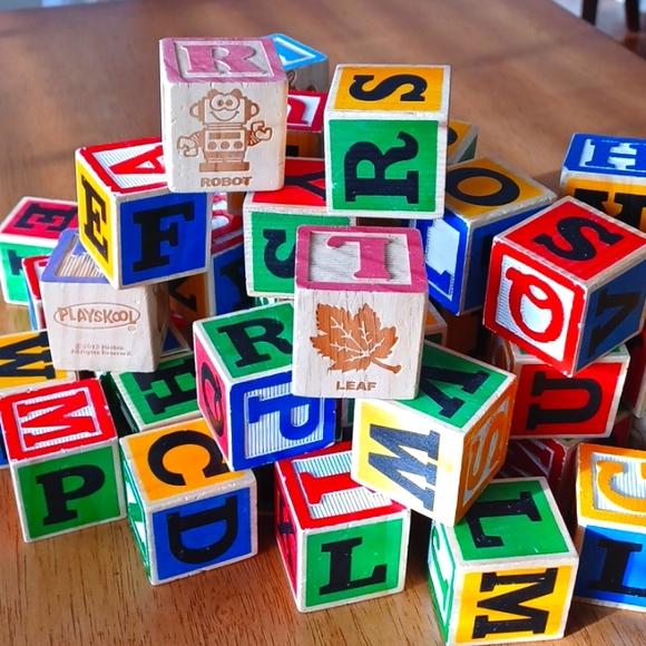 55 Pieces. Wooden Kids Alphabet Blocks - Picture 7 of 8